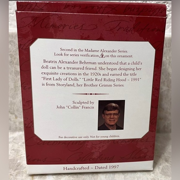 Hallmark Keepsake Madame Alexander Ornament Little Red Riding Hood New In Box - Picture 5 of 5